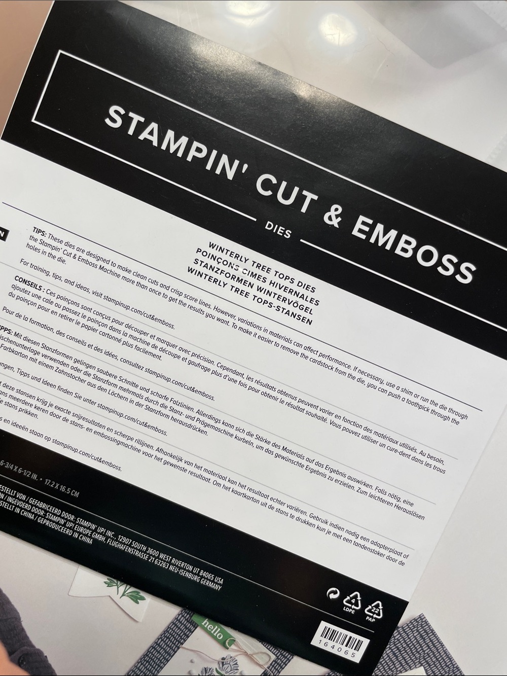 Stampin' Up! Cut & Emboss Dies - Black and White Packaging